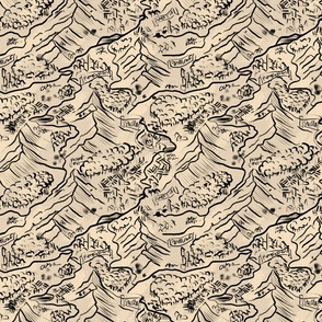 Classic Carthography pattern with old gothic vibes (small version)