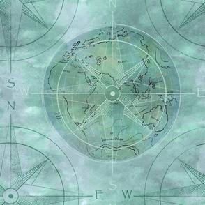 Watercolor World Compass