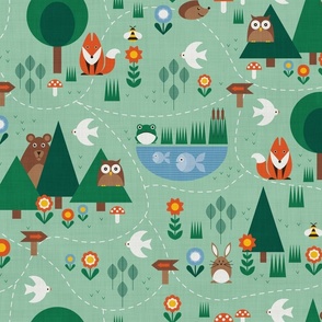 Forest Map for Kids - Find the Cute Geometric Animals