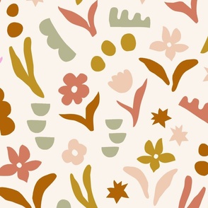 Floral shapes Desert Tone Large