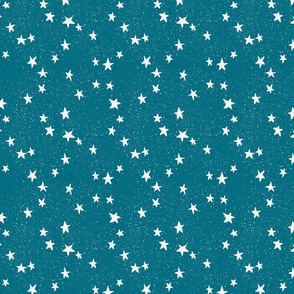 Stars in a teal  ocean Dark green sky - Medium scale (-4)