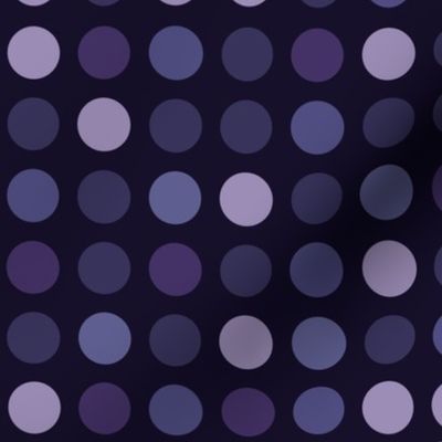 Polka dots // normal scale 0001 F // multicolored dots scattered regular polka dots blue purple violet pink navy blue 