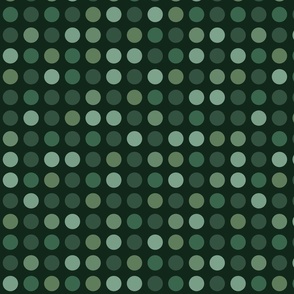 Polka dots // normal scale 0001 H // multicolored dots scattered regular polka dots  green  bottle green deep dark green warm greens