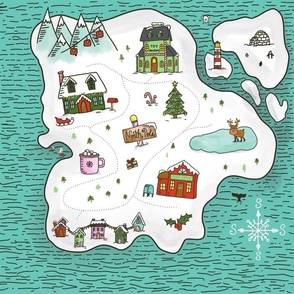 FS North Pole Map Throw Pillow
