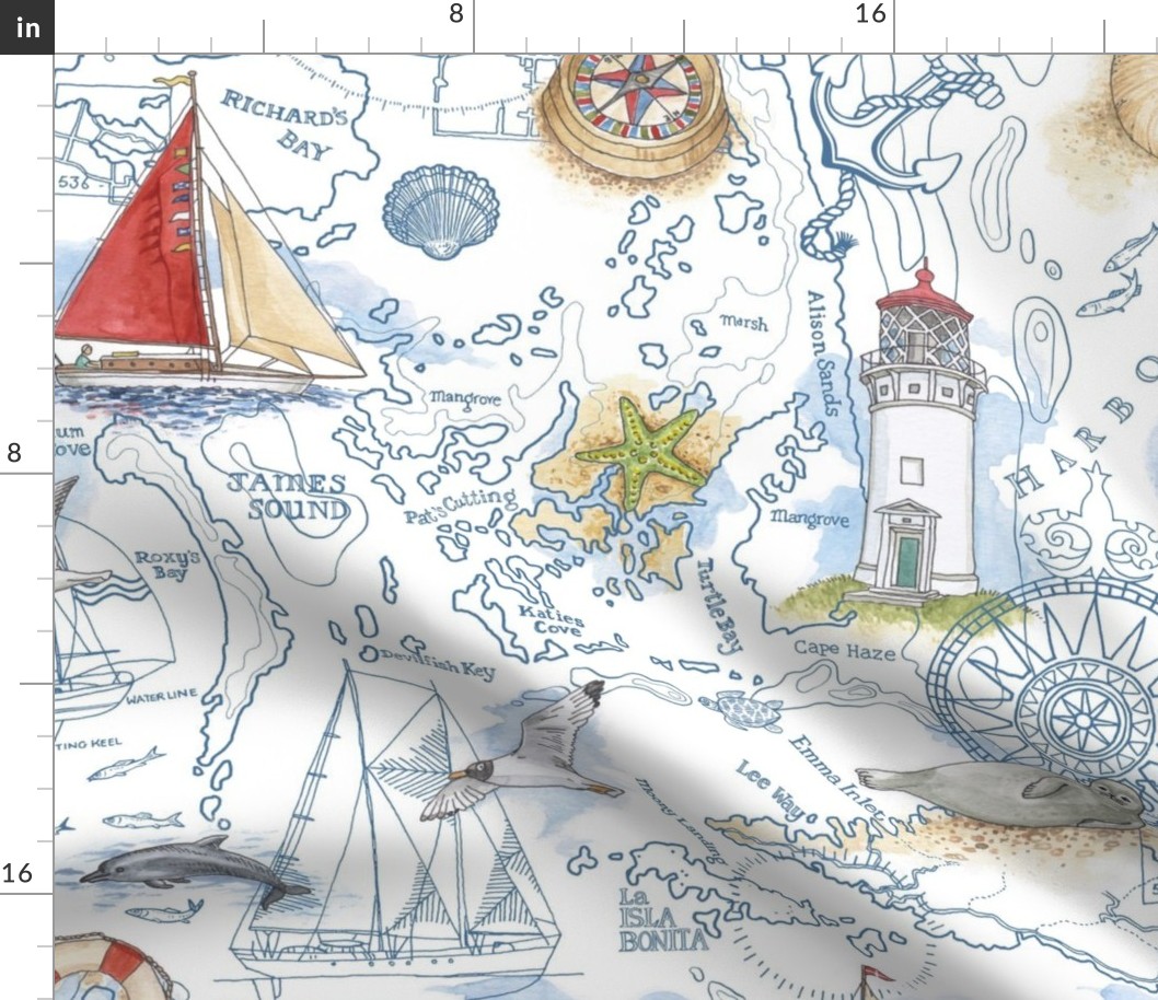 Sail Away Nautical Map