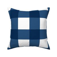 Navy Blue Buffalo Plaid | Traditional Large Blue Square Checks