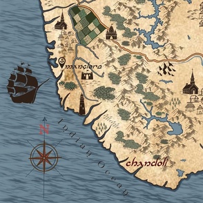 Vintage/fantasy map/Western ghats