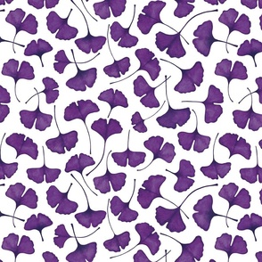  Ginkgo biloba watercolor violet // normal scale 0003 C //  gingko leaves leaf nature purple 
