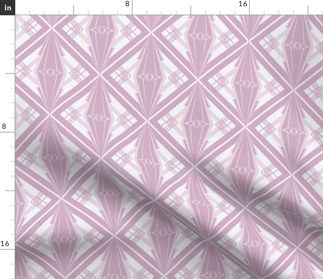 Art Deco Geometric Trellis Treillage Style in Intangible Pantone Pink