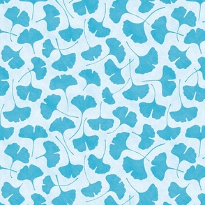  Ginkgo biloba monochrome blue // normal scale 0004 C //  gingko leaves leaf nature abstract babyblue children wallpaper