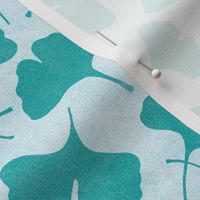  Ginkgo biloba monochrome cold green // normal scale 0004 D //  single color gingko leaves leaf nature abstract emerald teal blue turquoise  turquoise children wallpaper