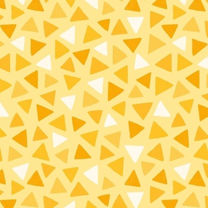 Multicolored watercolor irregular triangles // normal scale 0006  F// colorful triangle yellow  orange pumpkin lemon golden canary color yellow background abstract geometric