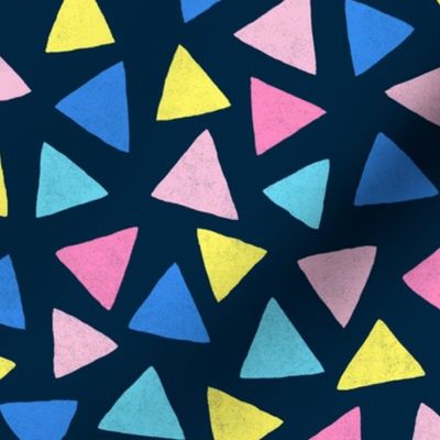 Multicolored watercolor irregular triangles // normal scale 0006 A // colorful triangle pink blue babyblue yellow neon abstract geometric