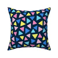 Multicolored watercolor irregular triangles // normal scale 0006 A // colorful triangle pink blue babyblue yellow neon abstract geometric