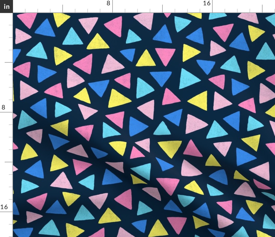 Multicolored watercolor irregular triangles // normal scale 0006 A // colorful triangle pink blue babyblue yellow neon abstract geometric