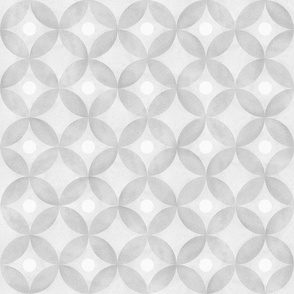 Watercolor abstract circles overlapping  // normal scale 0007 A // gray grays children's room wallpaper folk dots monochrome monochromatic