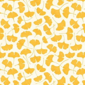  Ginkgo biloba monochrome yellow // normal scale 0004 E //  single color gingko leaves leaf nature abstract gold children wallpaper