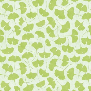  Ginkgo biloba monochrome cold green // normal scale 0004 J //  single color gingko leaves leaf nature abstract emerald children wallpaper