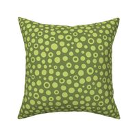 monochrome watercolor irregular circles dots // normal scale 0008 C // single-color circle green olive abstract geometric children wallpaper