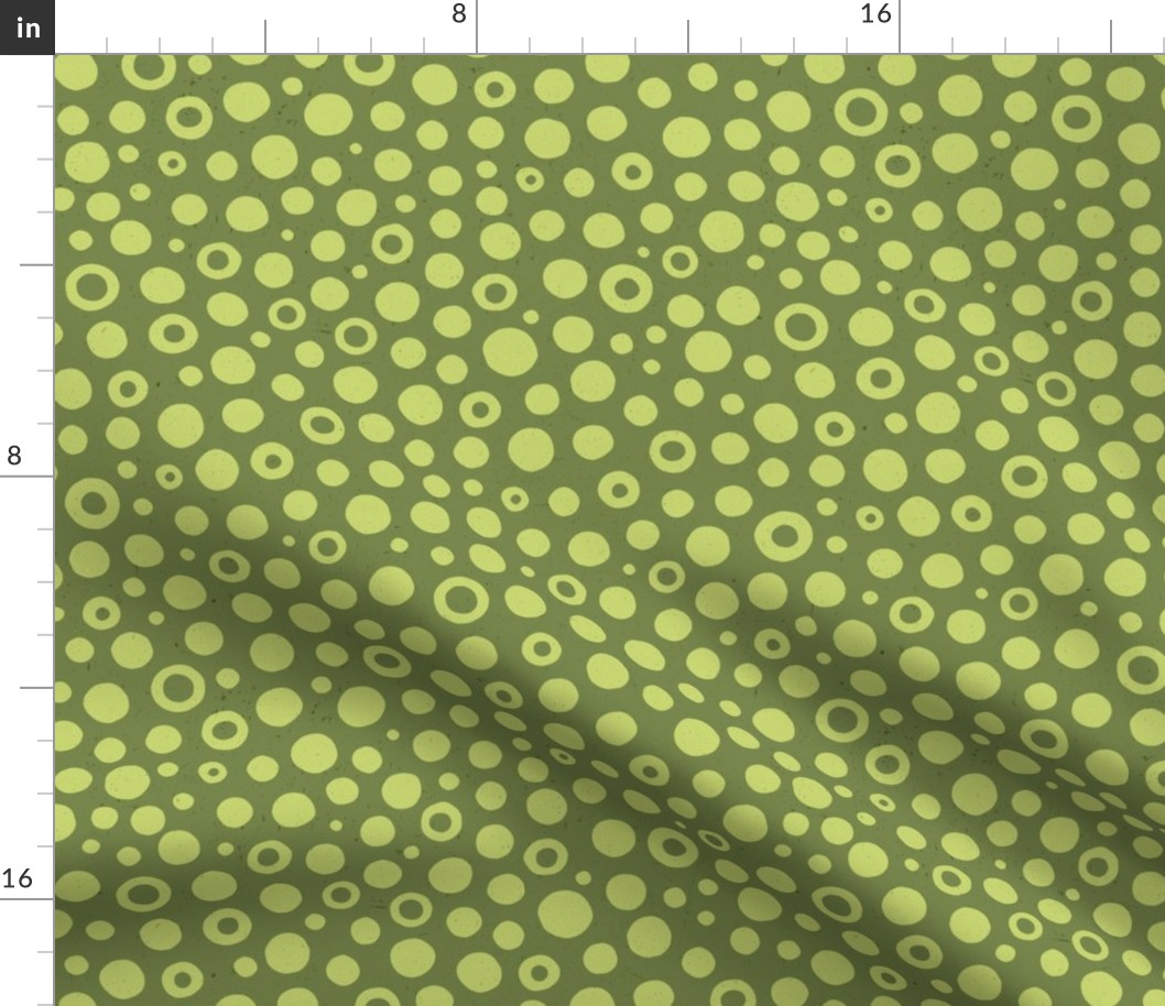 monochrome watercolor irregular circles dots // normal scale 0008 C // single-color circle green olive abstract geometric children wallpaper