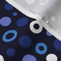 Multicolored watercolor irregular dots // normal scale 0019 E // colorful dot blue navy blue lavender ultramarine white dark background abstract geometric