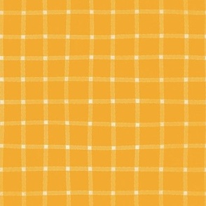 M Grid irregular monochromatic  0024 A  yellow yellows orange pumpkin white squares points hand drawn autumn