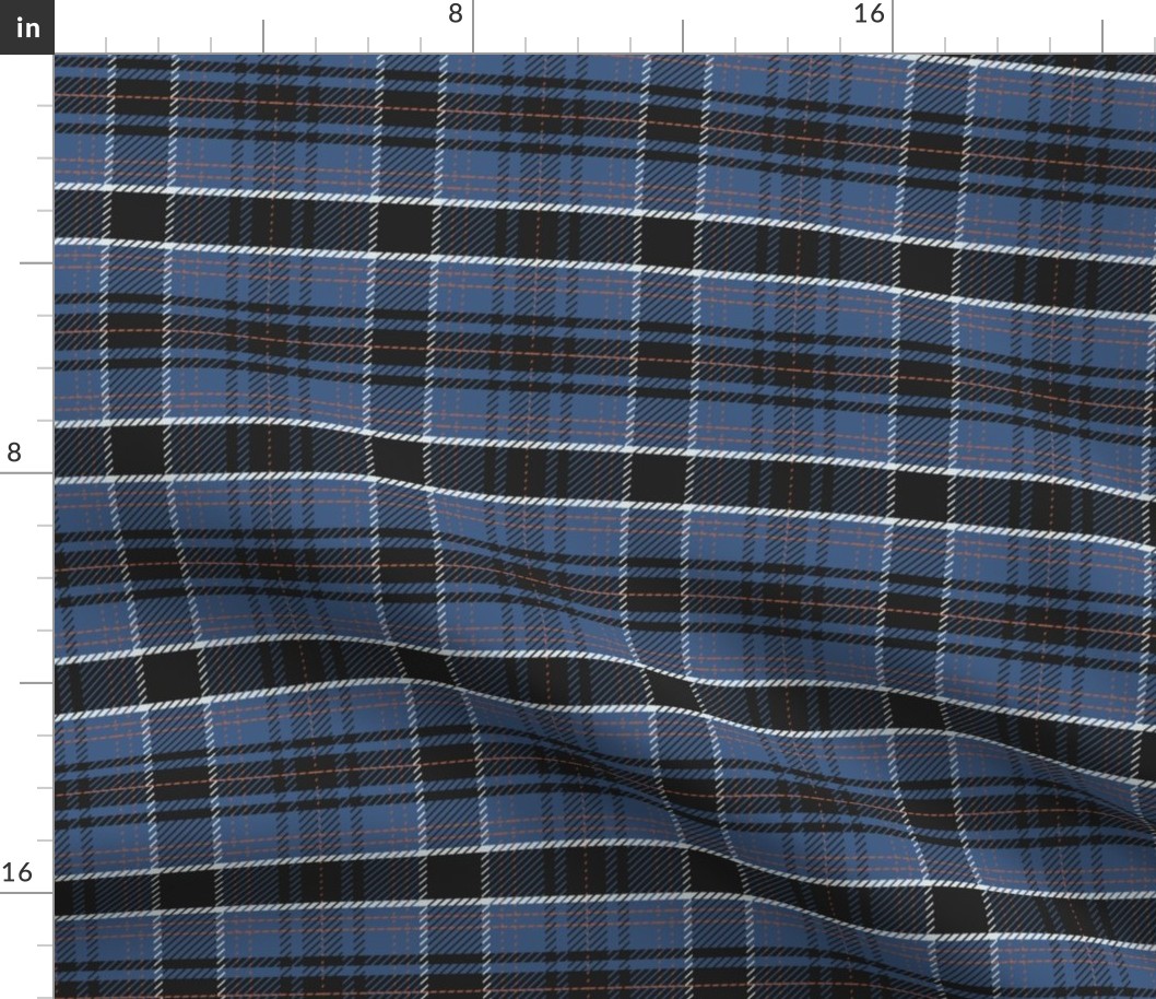 Blue plaid tartan vichy karo checks classic stripes _6x