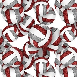 maroon gray volleyballs pattern - small