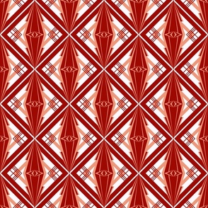 Art Deco Geometric Trellis Treillage Style in Burnt Orange