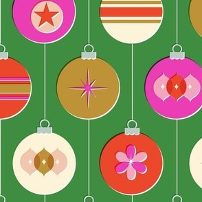 Merry & Bright (Green) || '70s christmas ornaments