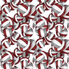  girly maroon gray volleyballs pattern - medium