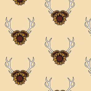 sunflowers-antlers-wheat