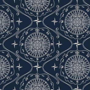 Compass Rose, Navy background