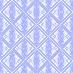 Art Deco Geometric Trellis Treillage Style in Lavender Blues