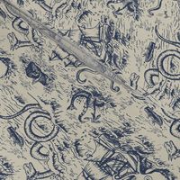 Small-Scale Mythical Sea Creatures Toile de Jouy