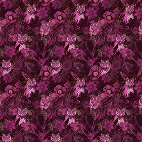 Fancy Jungle Opulence With Tigers Monochrome Pink Extra Small