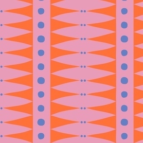 Triangles and Dots Pink and Orange Clown Small 