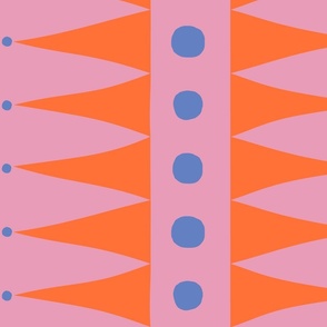 Triangles and Dots Pink and Orange Clown Large