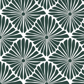 Hunter Green Dark Green Sunburst in a Diamond Pattern