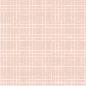 Hand drawn white grid on pink background, small scale