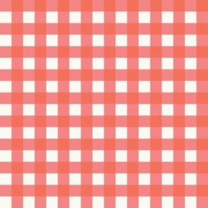 Gingham in Coral Red (Medium)