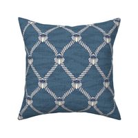 Rope and Shell - Coastal Chic Collection - Ivory and Blue - Admiral Blue BG