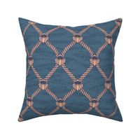 Rope and Shell - Coastal Chic Collection - Salmon and Blue - Admiral Blue BG