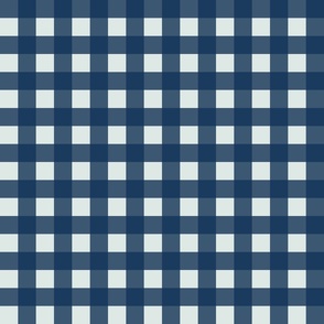 Gingham in Dark Navy Blue (Medium)