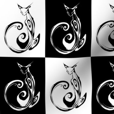 Inkblot Cat Black and White