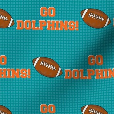 Large Scale Team Spirit Football Go Dolphins! in Miami Aqua Blue and Orange