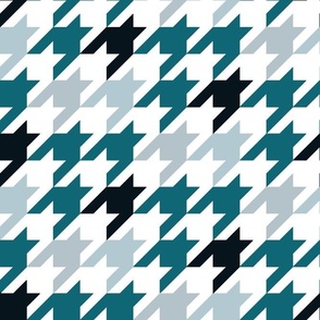 Large Scale Team Spirit Houndstooth in Philadelphia Eagles Colors Midnight Green Silver Grey Black