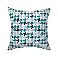 Medium Scale Team Spirit Houndstooth in Philadelphia Eagles Colors Midnight Green Silver Grey Black