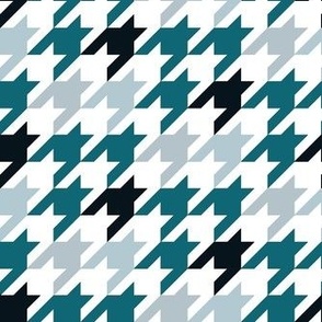 Medium Scale Team Spirit Houndstooth in Philadelphia Eagles Colors Midnight Green Silver Grey Black