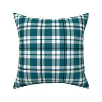 Bigger Scale Team Spirit Football Plaid in Philadelphia Eagles Colors Midnight Green Silver Grey Black